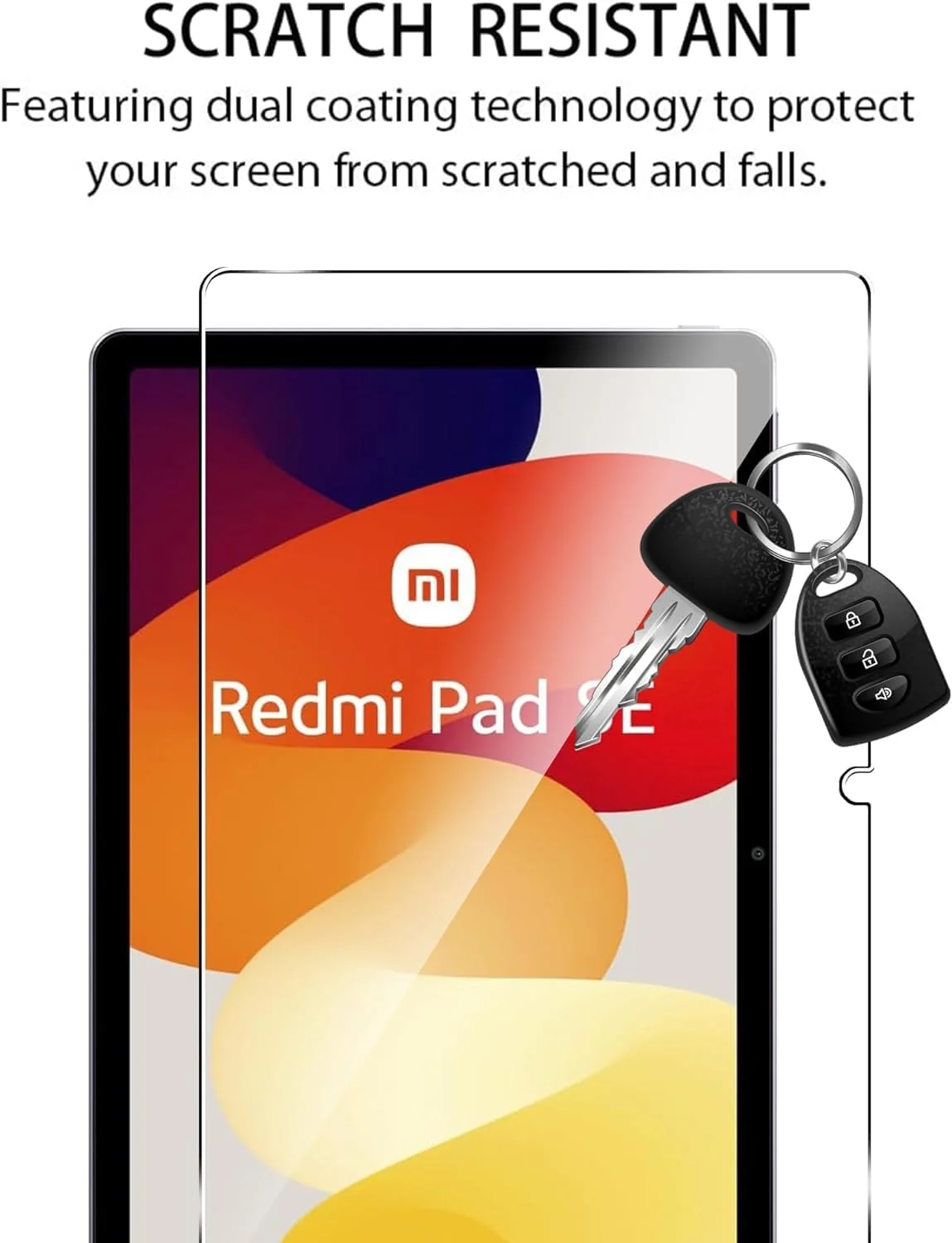 محافظ صفحه نمایش شیشه ای تمپر شده برای شیائومی Redmi Pad SE 2023 [بدون حباب] [سختی 9H] [مقاوم در برابر خراش] فیلم محافظ شیشه ای تمپر شده برای Redmi Pad SE شفاف (1)