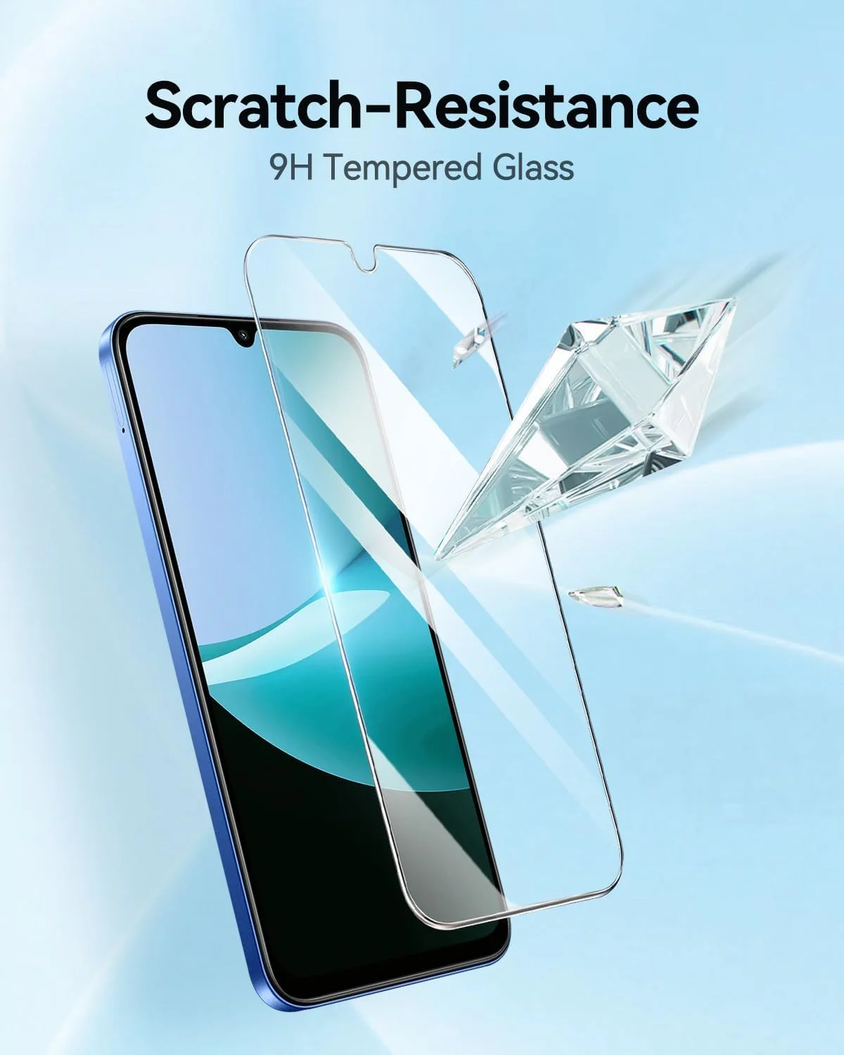 محافظ صفحه نمایش شیشه ای حرارت دیده [بسته 3 عددی] T Tersely برای شیائومی Redmi 15C، سازگار با قاب، فوق العاده شفاف، مقاوم در برابر شکستگی، فیلم ضد خش برای محافظت بیشتر