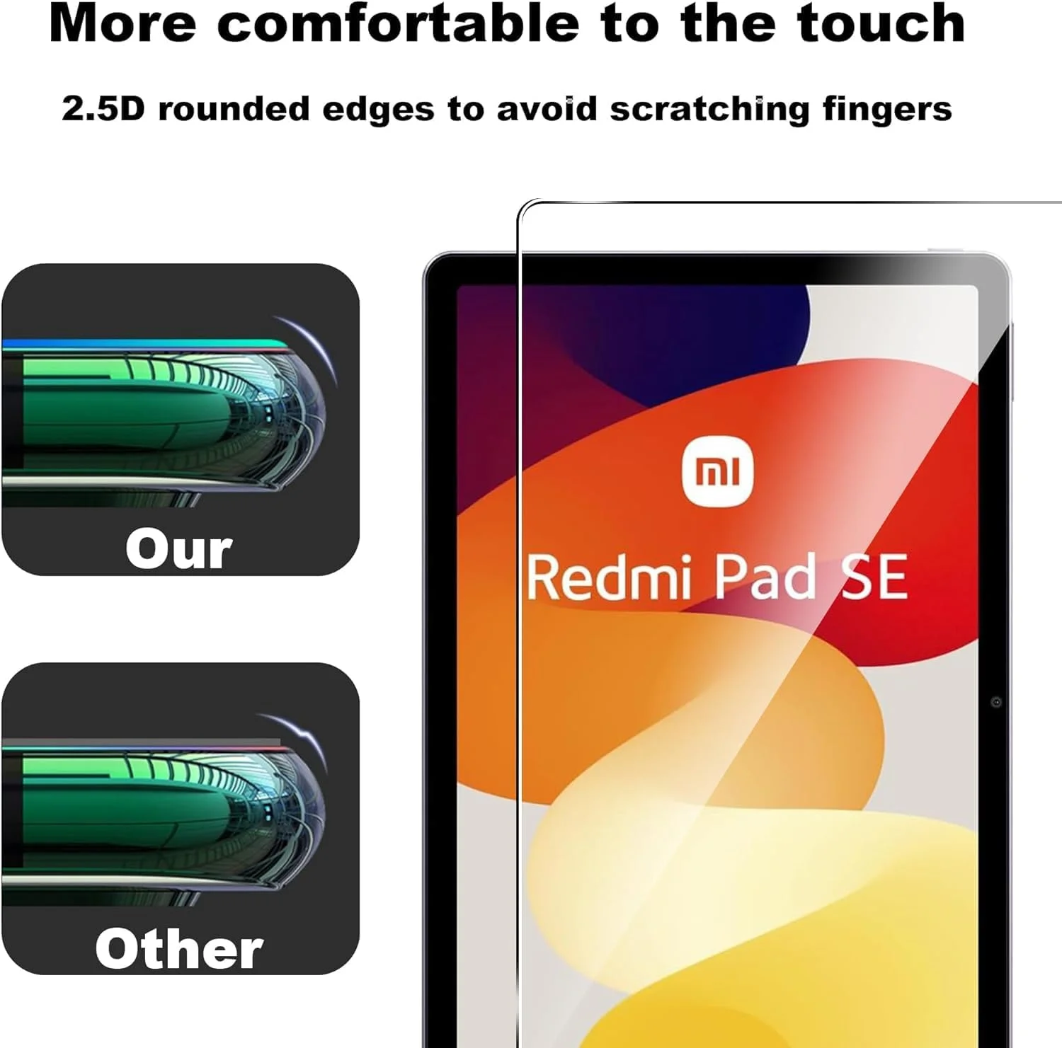 محافظ صفحه نمایش شیشه ای تمپر شده برای شیائومی Redmi Pad SE 2023 [بدون حباب] [سختی 9H] [مقاوم در برابر خراش] فیلم محافظ شیشه ای تمپر شده برای Redmi Pad SE شفاف (1)