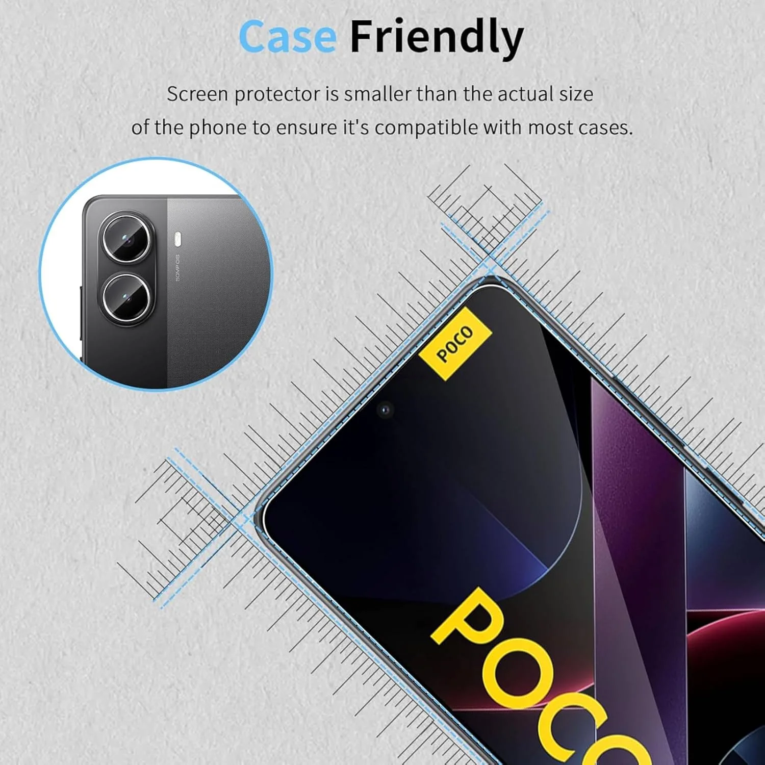 محافظ صفحه نمایش Vurtboly بسته 2+2 سازگار با Xiaomi Poco X7 Pro 5G 2025، شیشه حرارت دیده 9H + محافظ لنز دوربین، مقاوم در برابر خراش و بدون حباب برای Xiaomi Poco X7 Pro 2025