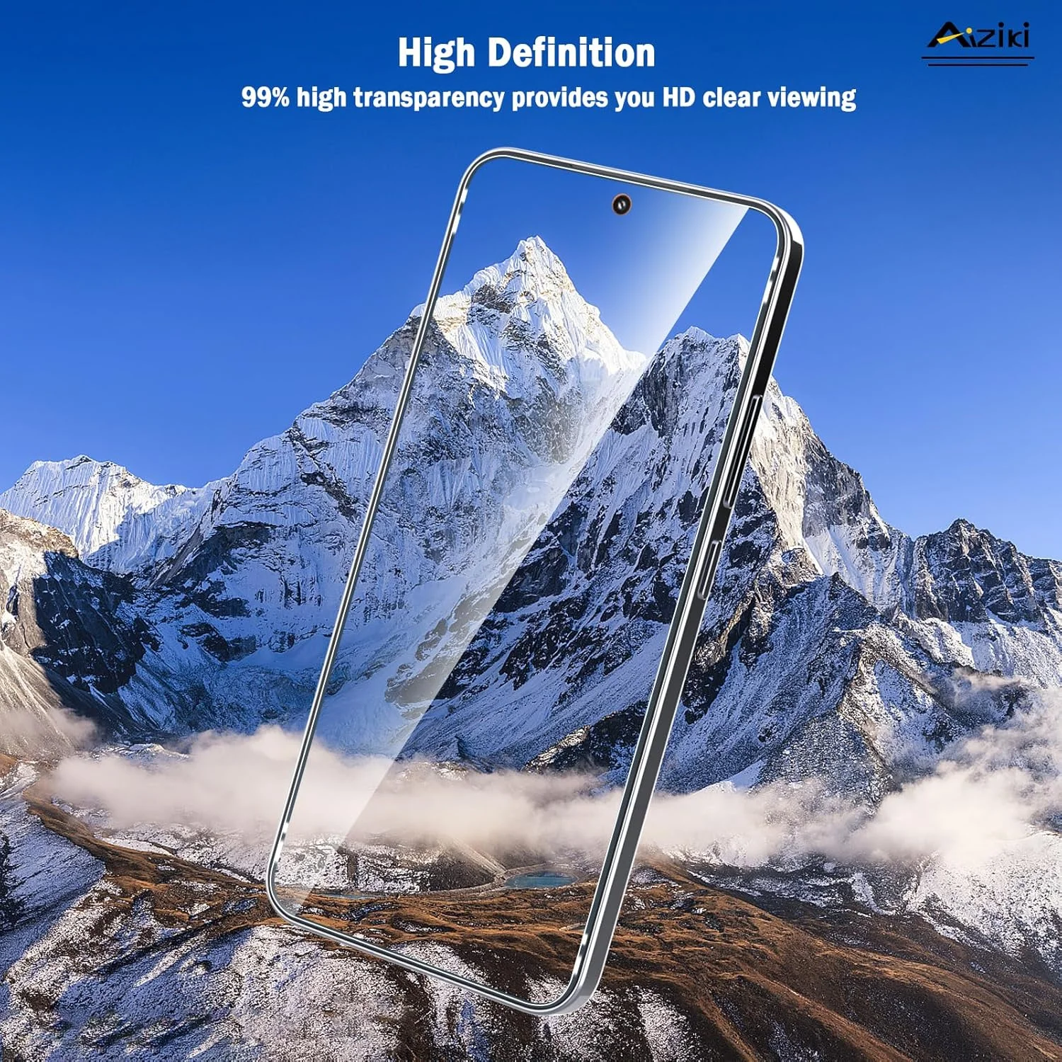 محافظ صفحه نمایش شیشه ای تمپرد Aiziki [2 عدد] برای شیائومی 15، شفافیت HD، ضد خش، ضد اثر انگشت، پوشش کامل با سختی 9H برای شیائومی 15