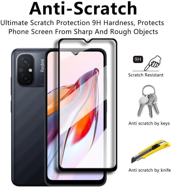 محافظ صفحه نمایش Zubitech برای شیائومی Redmi 12C، محافظ صفحه شیشه ای حرارت دیده با پوشش کامل صفحه نمایش، وضوح HD، ضد خرد شدن، ضد خش برای شیائومی Redmi 12C (شیشه 5D) محافظ صفحه نمایش Zubitech برای شیائومی Redmi 12C، محافظ صفحه شیشه ای حرارت دیده با پوشش کامل صفحه نمایش، وضوح HD، ضد خرد شدن، ضد خش برای شیائومی Redmi 12C (شیشه 5D)