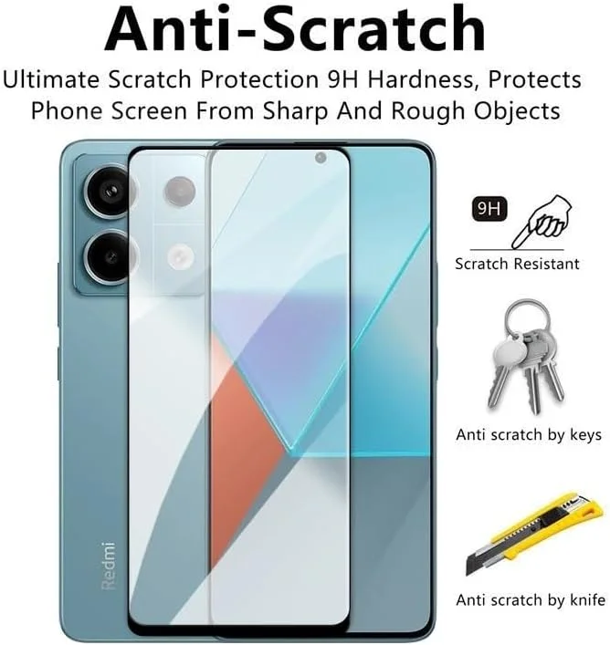 محافظ صفحه نمایش شیشه ای حرارت دیده Zubitech برای شیائومی Redmi Note 13 Pro، پوشش کامل، سختی 9H، ضد اثر انگشت، مقاوم در برابر خراش، HD شفاف برای Redmi Note 13 Pro محافظ صفحه نمایش شیشه ای حرارت دیده Zubitech برای شیائومی Redmi Note 13 Pro، پوشش کامل، سختی 9H، ضد اثر انگشت، مقاوم در برابر خراش، HD شفاف برای Redmi Note 13 Pro