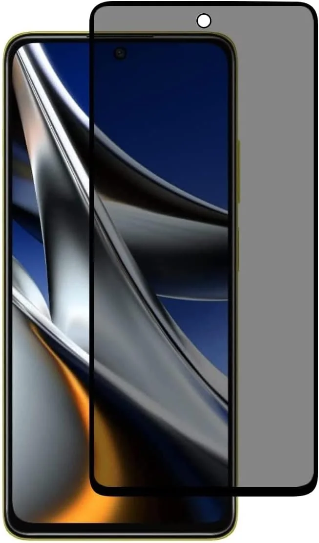 محافظ صفحه نمایش حریم خصوصی شیائومی Poco X4 Pro، فیلم شیشه ای حرارت دیده ضد جاسوسی، سختی 9H، مقاوم در برابر خراش، محافظ صفحه نمایش شیشه ای حرارت دیده ضد جاسوسی بدون حباب برای شیائومی Poco X4 Pro 5G