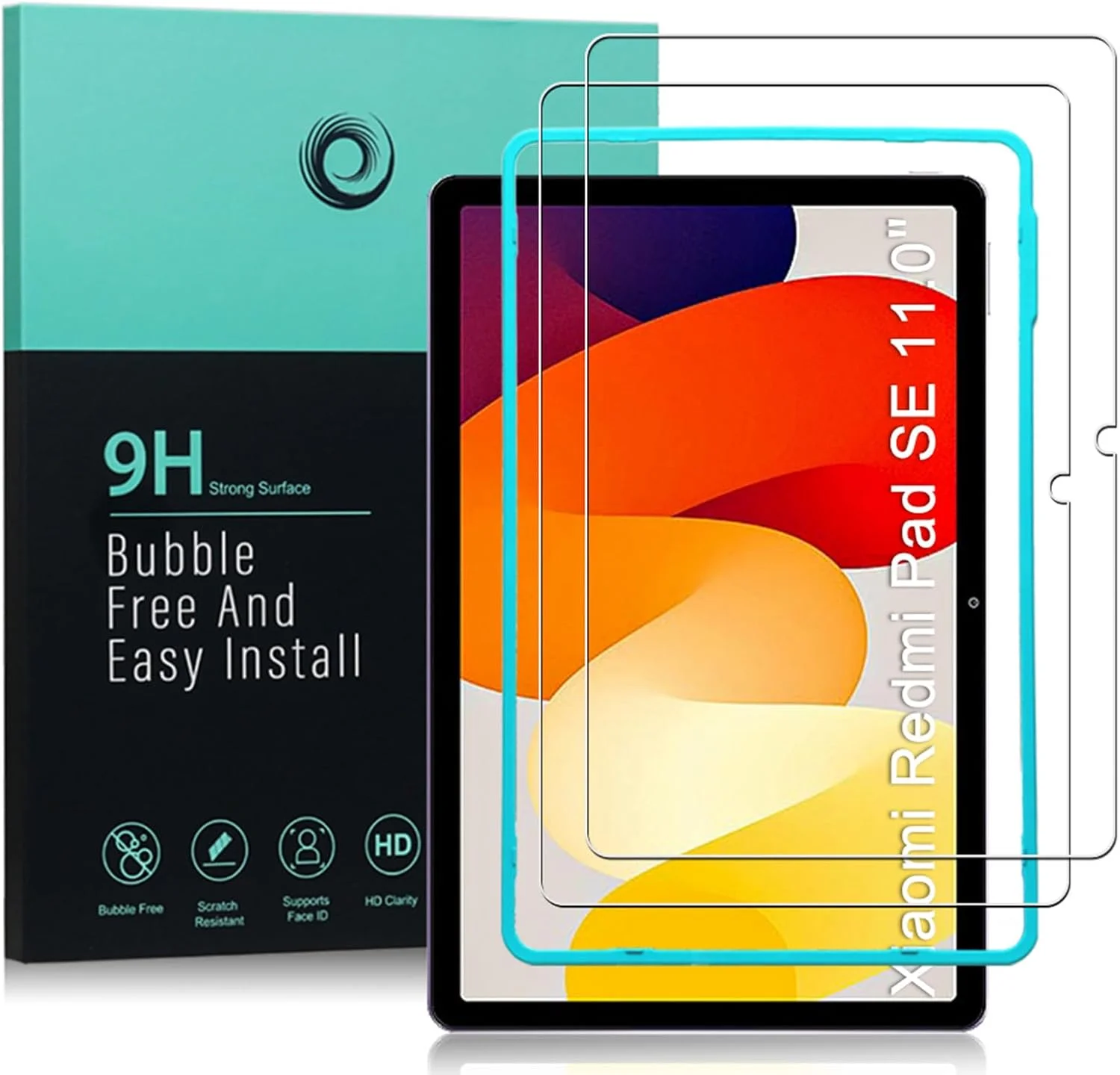 محافظ صفحه نمایش Ibywind برای شیائومی Redmi Pad SE 11 اینچی (نه برای شیائومی Redmi Pad)، با 2 عدد شیشه حرارت دیده، [حسگر اثر انگشت، نصب آسان، ضد ضربه، محافظت در برابر ضربه، پوشش کامل صفحه نمایش]