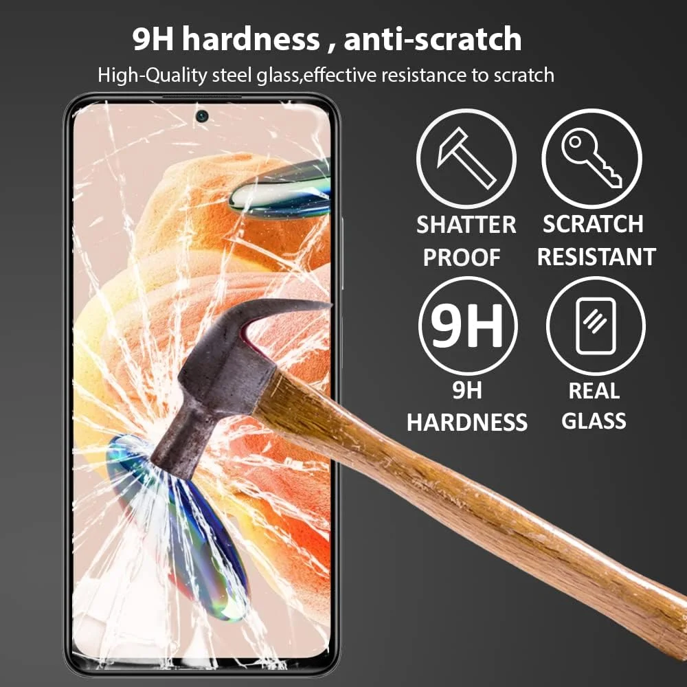 محافظ صفحه نمایش الحتروشی سازگار با گوشی های شیائومی Redmi Note 12 / Redmi Note 12 Pro / Redmi Note 12 Pro+ 5G، شیشه حرارت دیده [پوشش کامل HD] [نصب آسان]