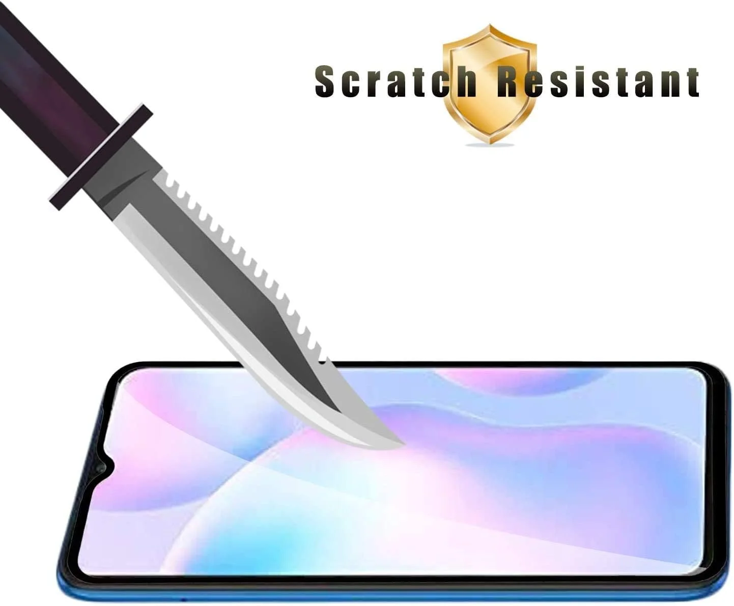 محافظ صفحه نمایش شیشه ای تمپرد Al-HuTrusHi برای شیائومی Redmi 9A [پوشش کامل HD] [نصب آسان] [لبه گرد] [مقاوم در برابر خراش] [سختی 9H] [بدون حباب] فیلم محافظ صفحه