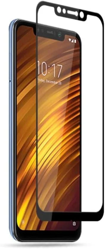 محافظ صفحه نمایش شیشه ای حرارت دیده شیائومی پوکوفون F1 / پوکو F1 با لبه های منحنی و پوشش کامل - مشکی