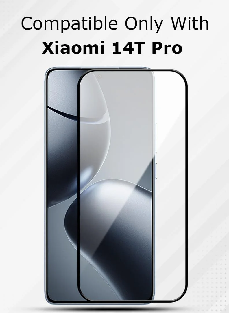 محافظ صفحه نمایش شیشه ای برای شیائومی 14T Pro سایز 6.67 اینچ، سختی 9H، نصب آسان بدون حباب، پوشش کامل، ضد خش و حساس به لمس محافظ صفحه نمایش شیشه ای برای شیائومی 14T Pro سایز 6.67 اینچ، سختی 9H، نصب آسان بدون حباب، پوشش کامل، ضد خش و حساس به لمس