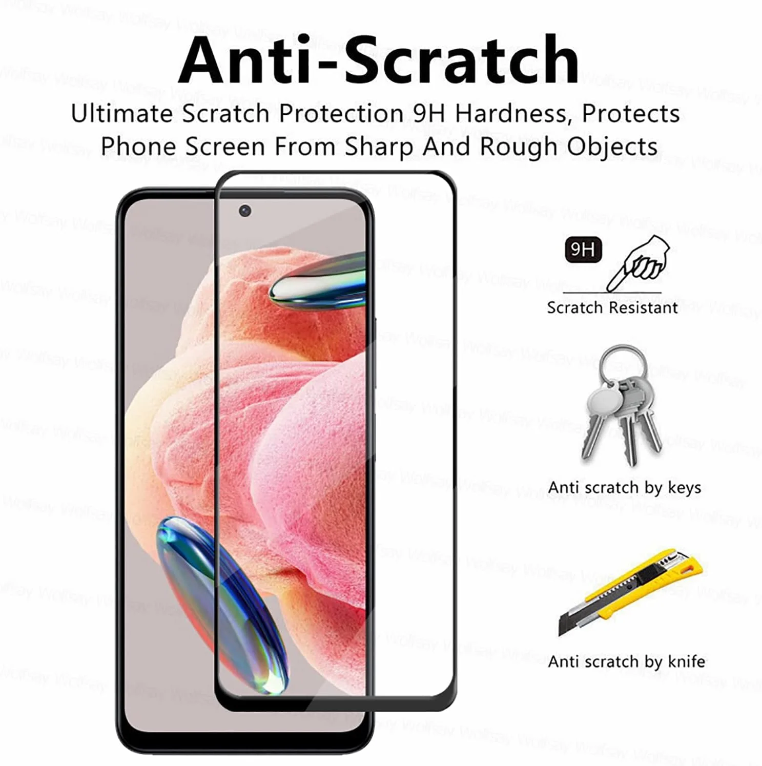Hugewth [1+2+2PCS] سازگار با شیائومی Redmi Note 12 5G، قاب شفاف، محافظ صفحه نمایش و محافظ لنز دوربین، پوشش شفاف، فیلم شیشه ای حرارت دیده تمام صفحه HD (شفاف)