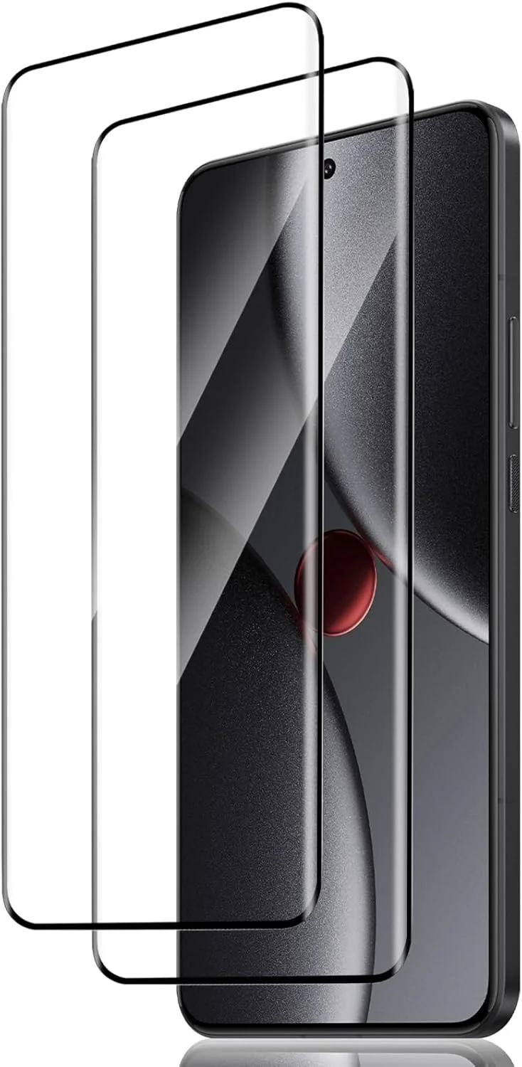 محافظ صفحه نمایش شیشه ای حرارت دیده Xunzii برای شیائومی 15 Ultra/15 Pro 5G، محافظ صفحه نمایش سه بعدی با سختی 9H، ضد خش، شفاف HD 0.33 میلی متری [2 عدد]
