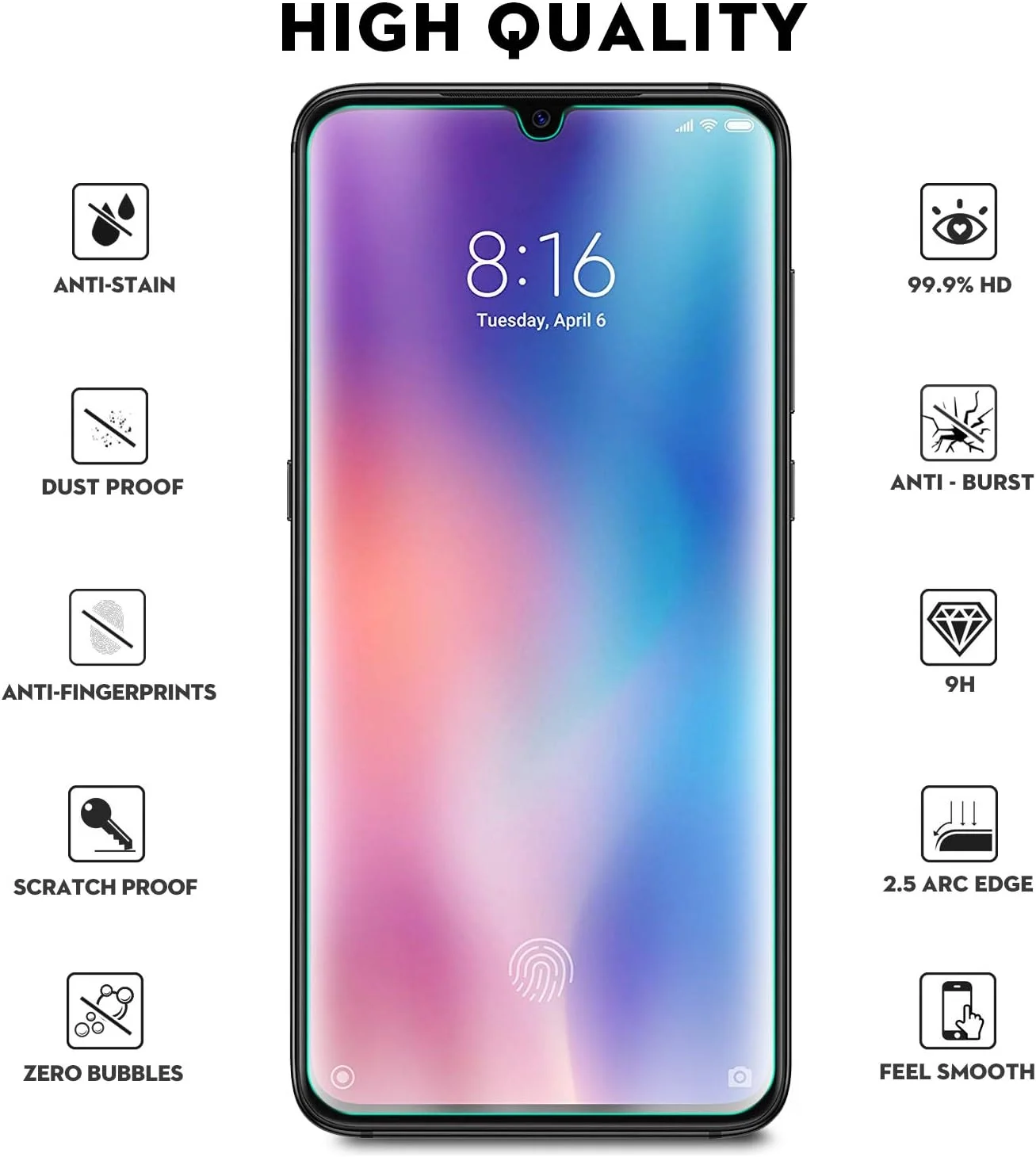 محافظ صفحه نمایش شیشه ای KuGi برای شیائومی Mi A3/ CC9، فیلم شیشه ای حرارت دیده 9H HD برای گوشی هوشمند شیائومی Mi A3 محافظ صفحه نمایش شیشه ای KuGi برای شیائومی Mi A3/ CC9، فیلم شیشه ای حرارت دیده 9H HD برای گوشی هوشمند شیائومی Mi A3