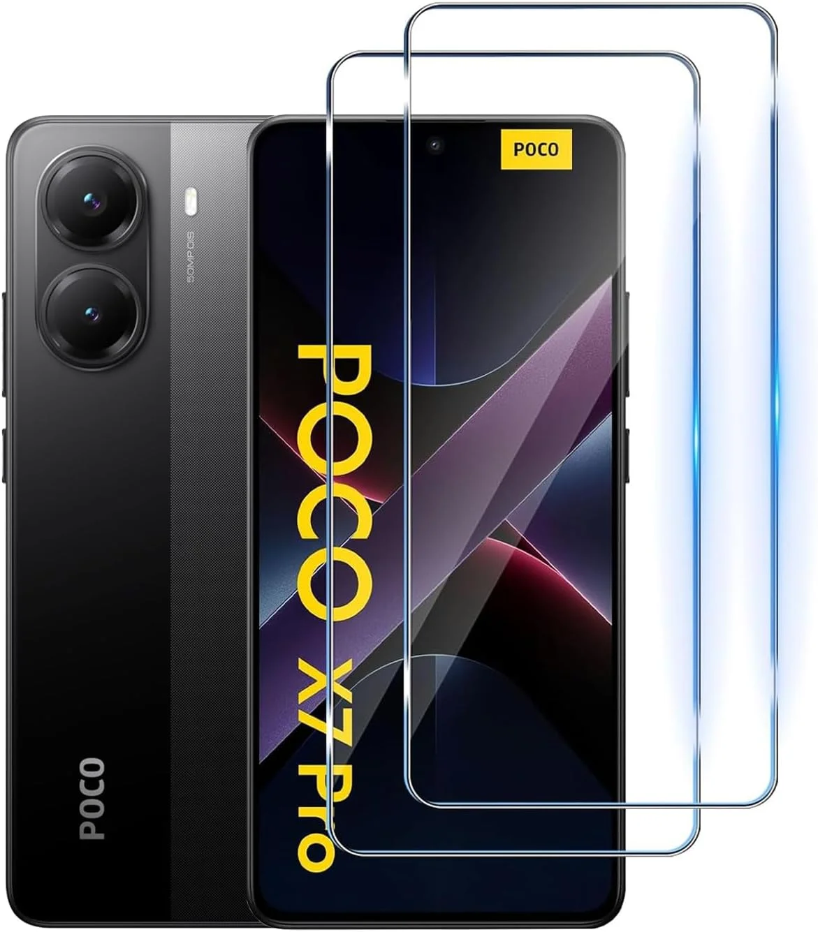 [بسته 2 عددی] محافظ صفحه نمایش شیشه ای حرارت دیده WRTBS برای گوشی شیائومی پوکو X7 پرو 5G، سختی 9H، وضوح بالا، پوشش کامل، ضد خش، بدون حباب، ضد اثر انگشت