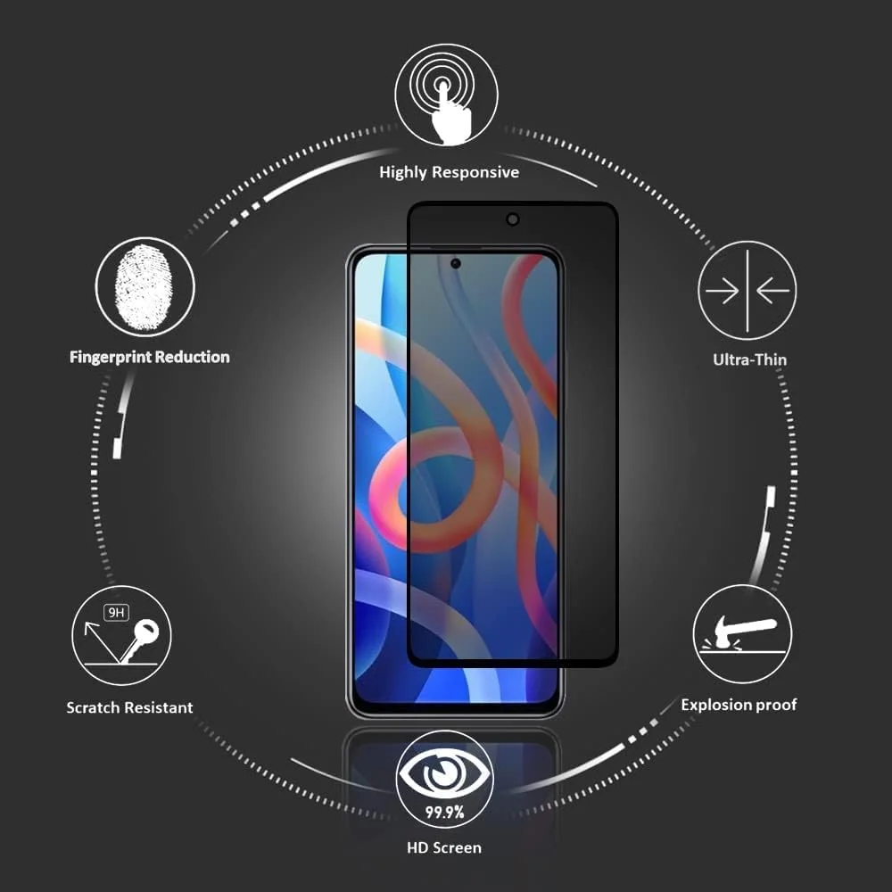 محافظ صفحه نمایش حریم خصوصی Muzz Redmi Note 11 Pro برای Xiaomi Redmi Note 11 Pro، سختی 9H [ضد خش] [ضد اثر انگشت] فیلم بدون حباب برای Redmi Note 11 Pro