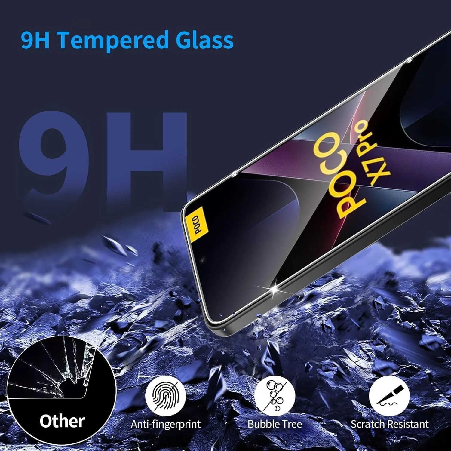 [بسته 2 عددی] محافظ صفحه نمایش شیشه ای حرارت دیده WRTBS برای گوشی شیائومی پوکو X7 پرو 5G، سختی 9H، وضوح بالا، پوشش کامل، ضد خش، بدون حباب، ضد اثر انگشت