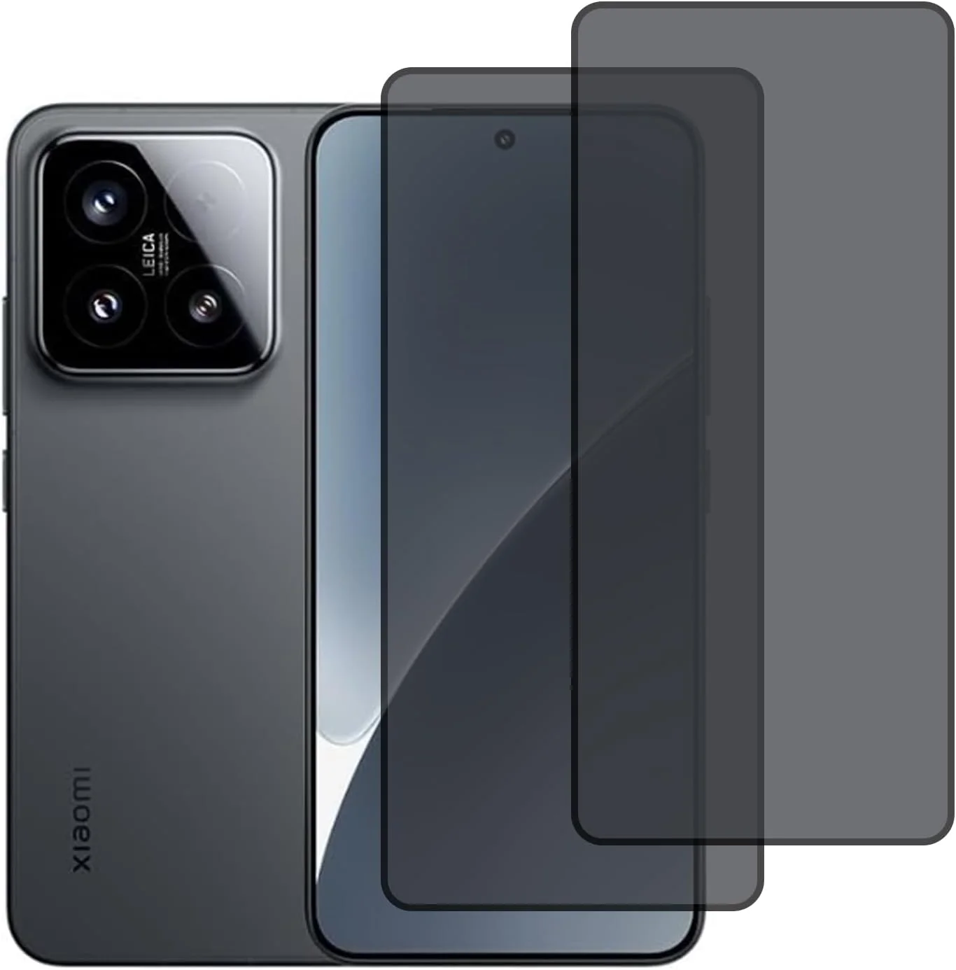 محافظ صفحه نمایش حریم خصوصی Moninsta 2 عددی با پوشش کامل سازگار با Xiaomi 15 5G، شیشه حرارت دیده 9H ضد دید زدن، محافظت لبه به لبه سازگار با قاب [6.36 اینچ]