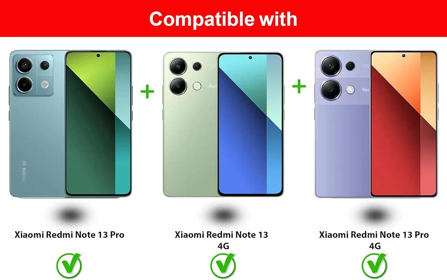 محافظ صفحه نمایش Al-HuTrusHi سازگار با Xiaomi Redmi Note 13 Pro، محافظ صفحه نمایش شیشه ای حرارت دیده [ضد تابش نور] [پوشش کامل HD] [نصب آسان] [سختی 9H]
