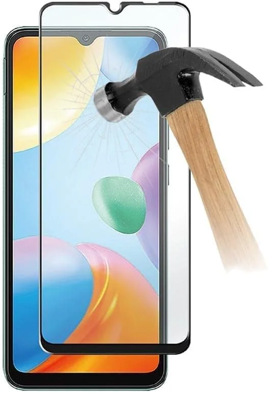 For Xiaomi Redmi 10C Screen Protector, Tempered Glass [Full Adhesive][Full Coverage][Bubble-Free HD Clear High Responsive for Redmi 10C / Poco C40 / Redmi 10 Power Black
