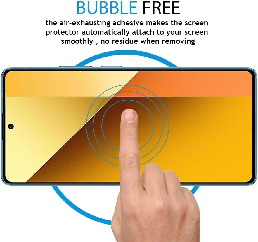 محافظ صفحه نمایش Al-HuTrusHi سازگار با Xiaomi Redmi Note 13 / Redmi Note 13R Pro، محافظ صفحه نمایش شیشه ای حرارت دیده [ضد تابش نور] [پوشش کامل HD] [نصب آسان] [سختی 9H] [حساس به لمس]