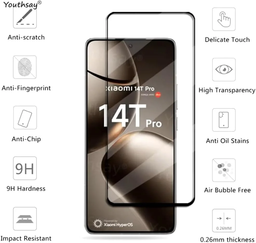 محافظ صفحه نمایش Zubitech برای Xiaomi 14T / Xiaomi 14T Pro شیشه حرارت دیده با سختی 9H، ضد اثر انگشت و ضد خش برای Xiaomi 14T / 14T Pro محافظ صفحه نمایش Zubitech برای Xiaomi 14T / Xiaomi 14T Pro شیشه حرارت دیده با سختی 9H، ضد اثر انگشت و ضد خش برای Xiaomi 14T / 14T Pro