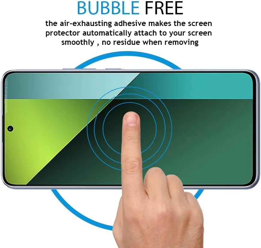 محافظ صفحه نمایش Al-HuTrusHi سازگار با Xiaomi Redmi Note 13 Pro، محافظ صفحه نمایش شیشه ای حرارت دیده [ضد تابش نور] [پوشش کامل HD] [نصب آسان] [سختی 9H]