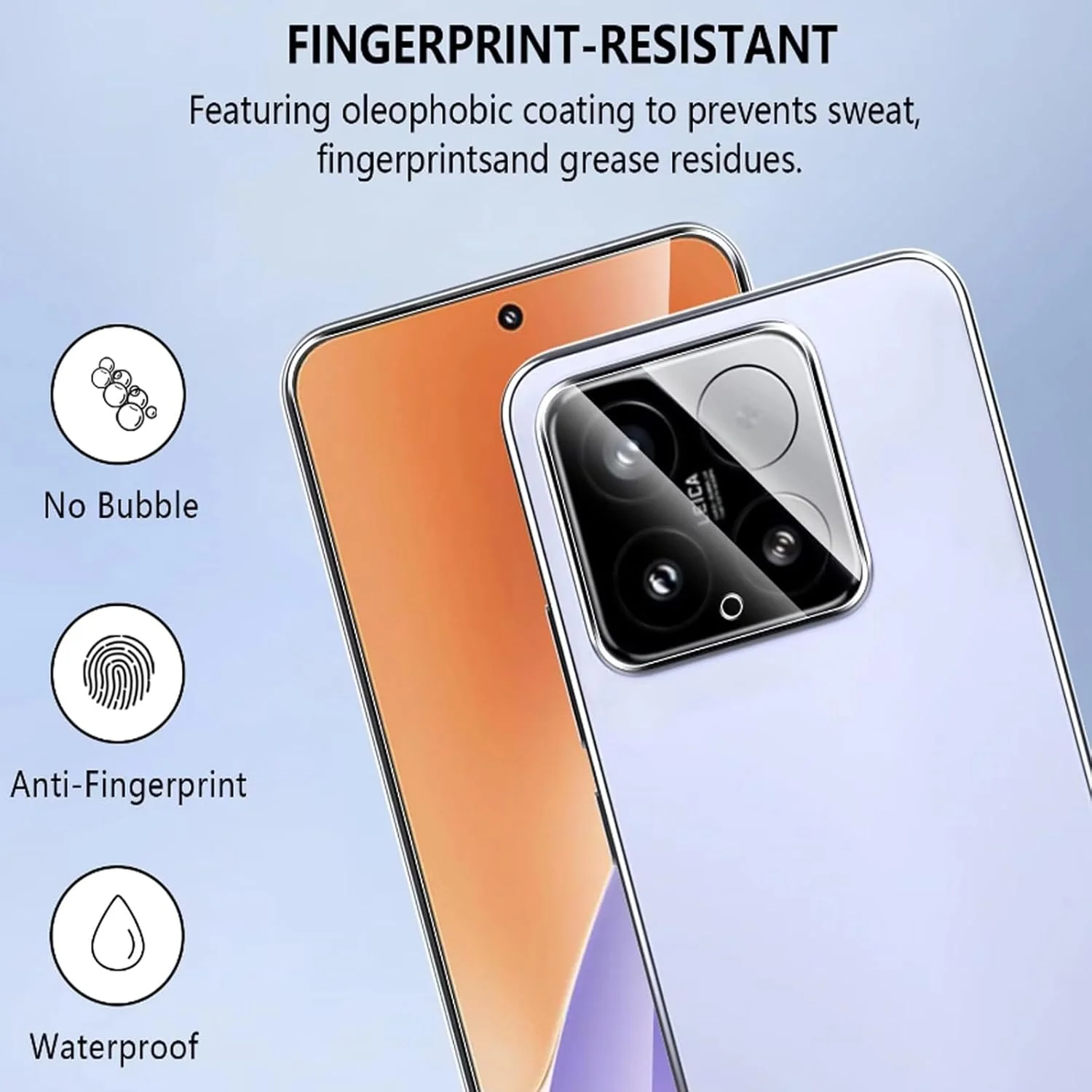 محافظ صفحه نمایش شیشه ای حرارت دیده Moninsta سازگار با Xiaomi 15 5G به همراه محافظ لنز، سختی 9H ضد خش، نصب آسان [6.36 اینچ]
