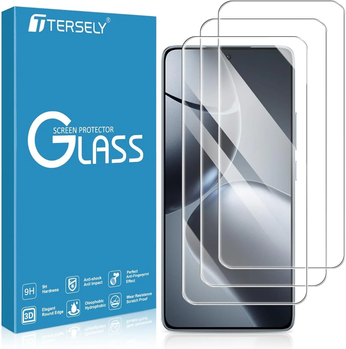 محافظ صفحه نمایش شیشه ای حرارت دیده [3 عددی] سازگار با Xiaomi 14T/14T Pro 5G، سازگار با قاب، فوق العاده شفاف، ضد خرد شدن، فیلم ضد خش برای محافظت بیشتر، شفاف