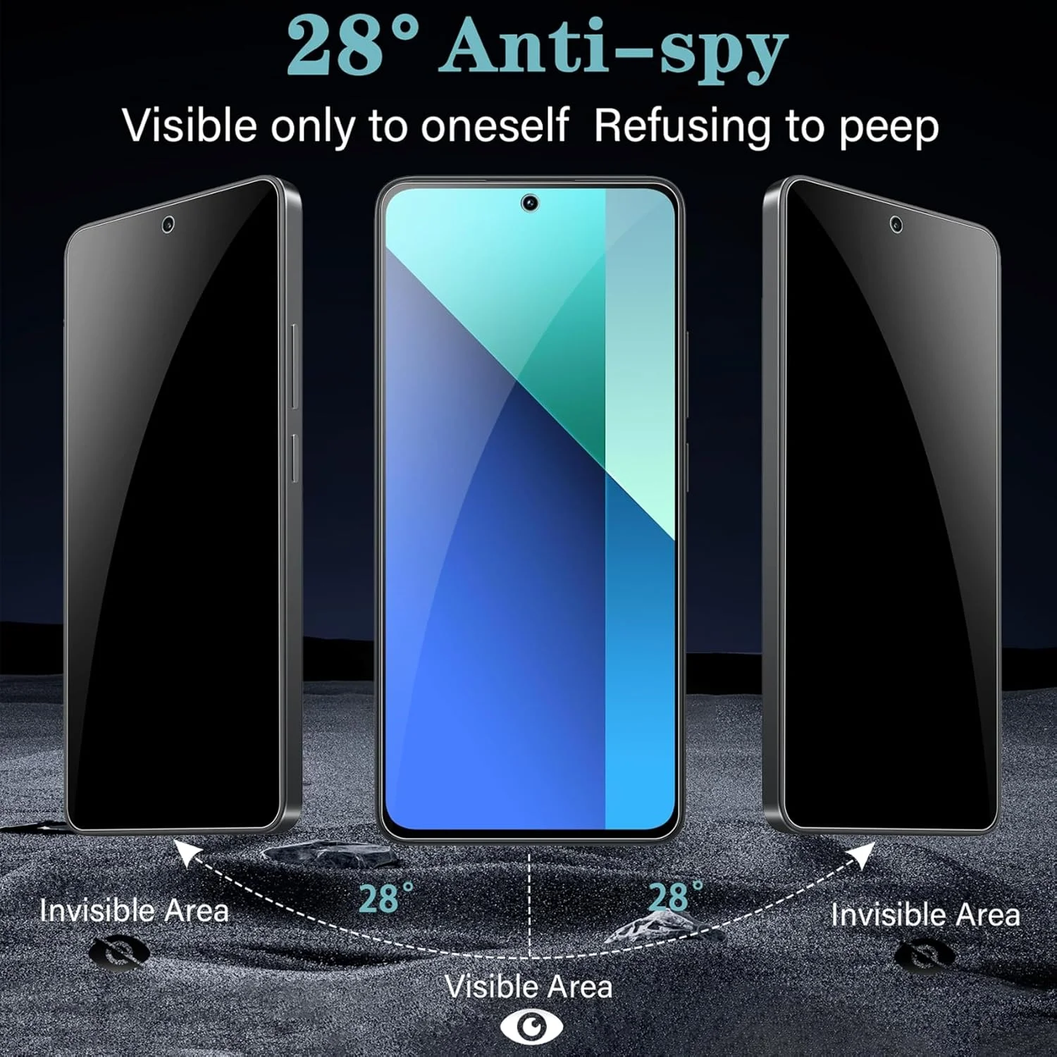 محافظ صفحه نمایش حریم خصوصی Vuciya بسته 3 عددی سازگار با Xiaomi Redmi Note 13 Pro/Redmi Note 13، فیلم محافظ ضد جاسوسی شیشه حرارت دیده سختی 9H ضد خش برای Redmi Note 13 Pro محافظ صفحه نمایش حریم خصوصی Vuciya بسته 3 عددی سازگار با Xiaomi Redmi Note 13 Pro/Redmi Note 13، فیلم محافظ ضد جاسوسی شیشه حرارت دیده سختی 9H ضد خش برای Redmi Note 13 Pro