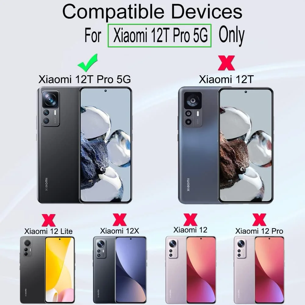 محافظ صفحه نمایش Ibywind برای گوشی شیائومی 12T Pro 5G (6.67 اینچ)، شامل 2 عدد شیشه حرارت دیده، 1 عدد محافظ لنز دوربین، 1 عدد فیلم محافظ فیبر کربنی پشتی [حسگر اثر انگشت، نصب آسان، سختی 9H، فوق العاده شفاف]