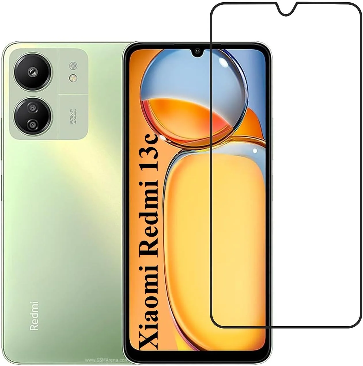 محافظ صفحه نمایش Zubitech برای شیائومی Redmi 13C / Poco C65، محافظ صفحه شیشه ای حرارت دیده با پوشش کامل صفحه نمایش، وضوح HD، ضد خرد شدن، ضد خش برای شیائومی Redmi 13C (1 عدد)