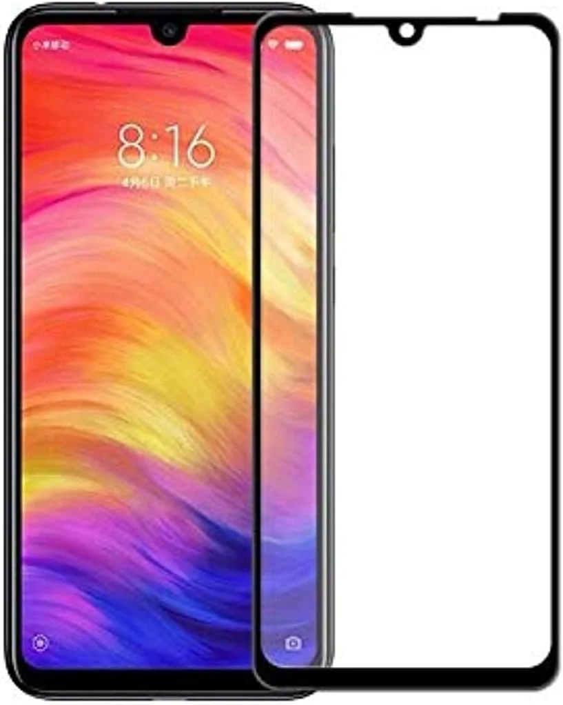 محافظ صفحه نمایش شیشه ای حرارت دیده 9D شیائومی Redmi Note 7 با پوشش کامل منحنی سه بعدی 6.3 اینچی و فریم مشکی