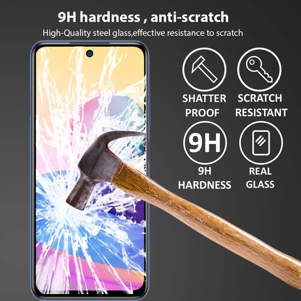 محافظ صفحه نمایش Al-HuTrusHi سازگار با گوشی شیائومی Redmi Note 10 5G، شیشه حرارت دیده [پوشش کامل HD] [نصب آسان] [مقاوم در برابر خراش] [سختی 9H] [بدون حباب] فیلم محافظ