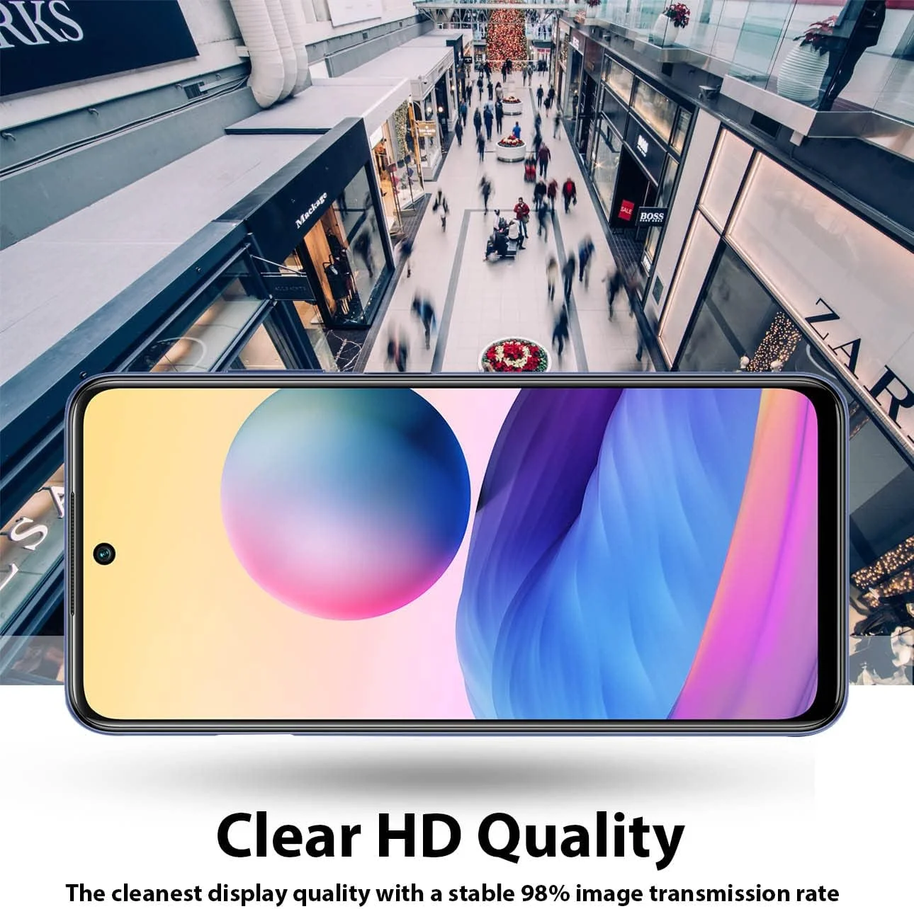 محافظ صفحه نمایش Al-HuTrusHi سازگار با گوشی شیائومی Redmi Note 10 5G، شیشه حرارت دیده [پوشش کامل HD] [نصب آسان] [مقاوم در برابر خراش] [سختی 9H] [بدون حباب] فیلم محافظ