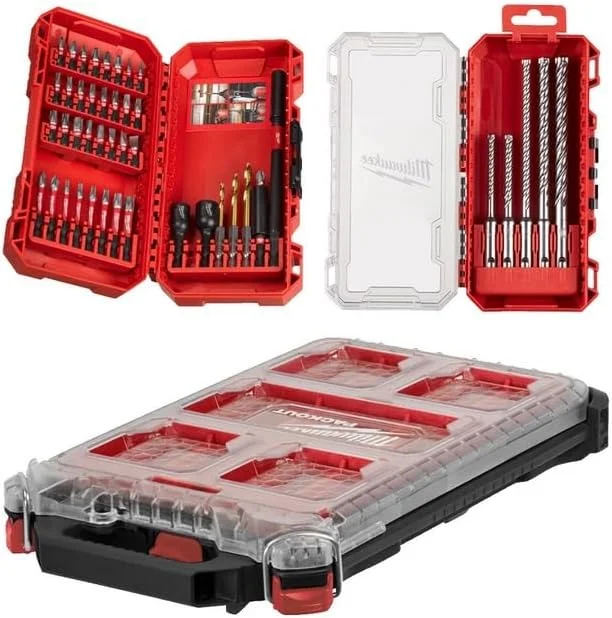 مجموعه 45 عددی لوازم جانبی دریل بتن کن SDS-Plus MX4 و پیچ گوشتی ضربه ای شوک ویو میلواکی 4932499761 مدل PACKOUT مجموعه 45 عددی لوازم جانبی دریل بتن کن SDS-Plus MX4 و پیچ گوشتی ضربه ای شوک ویو میلواکی 4932499761 مدل PACKOUT