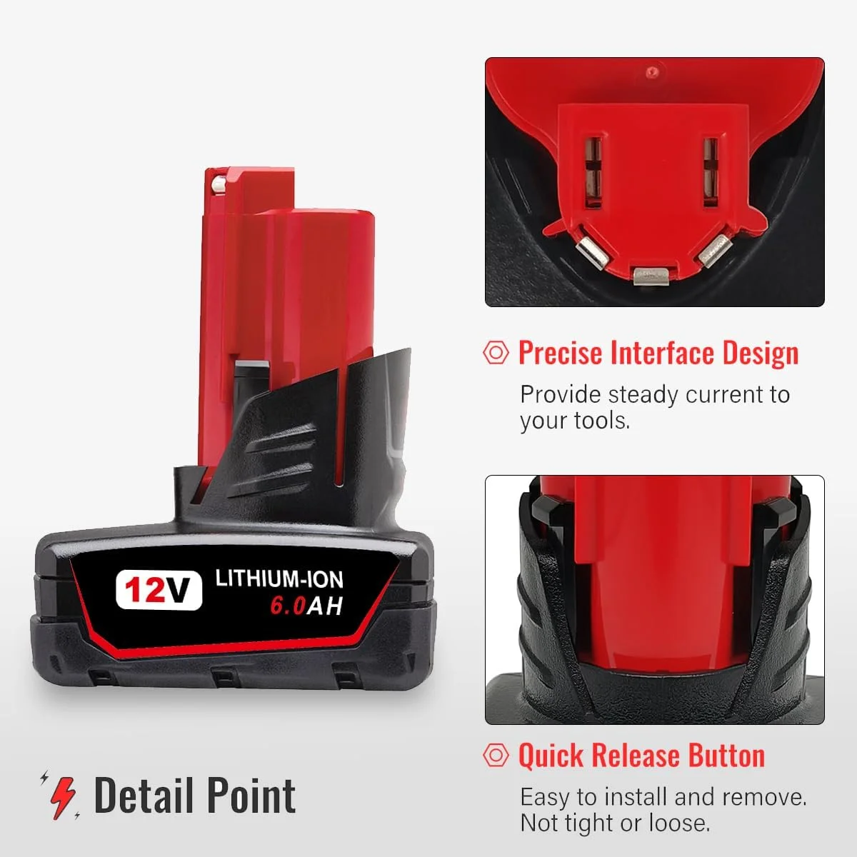 THISSENERGYSYSTEM THISS بسته 2 عددی باتری لیتیوم یونی 12 ولت 6.0 آمپر ساعت جایگزین باتری Milwaukee M-12 XC 48-11-2411 48-11-2440 48-11-2402 جایگزین باتری 12 ولت Milwaukee