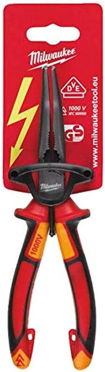 انبر دم گرد بلند 45 درجه VDE میلواکی 932464565 طول 205 میلی متر، قرمز