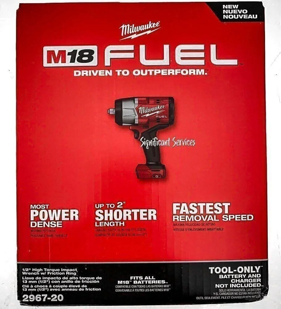 آچار بکس ضربه ای پر قدرت میلواکی مدل 2967-20 M18 Fuel 18V با درایو 1/2 اینچ