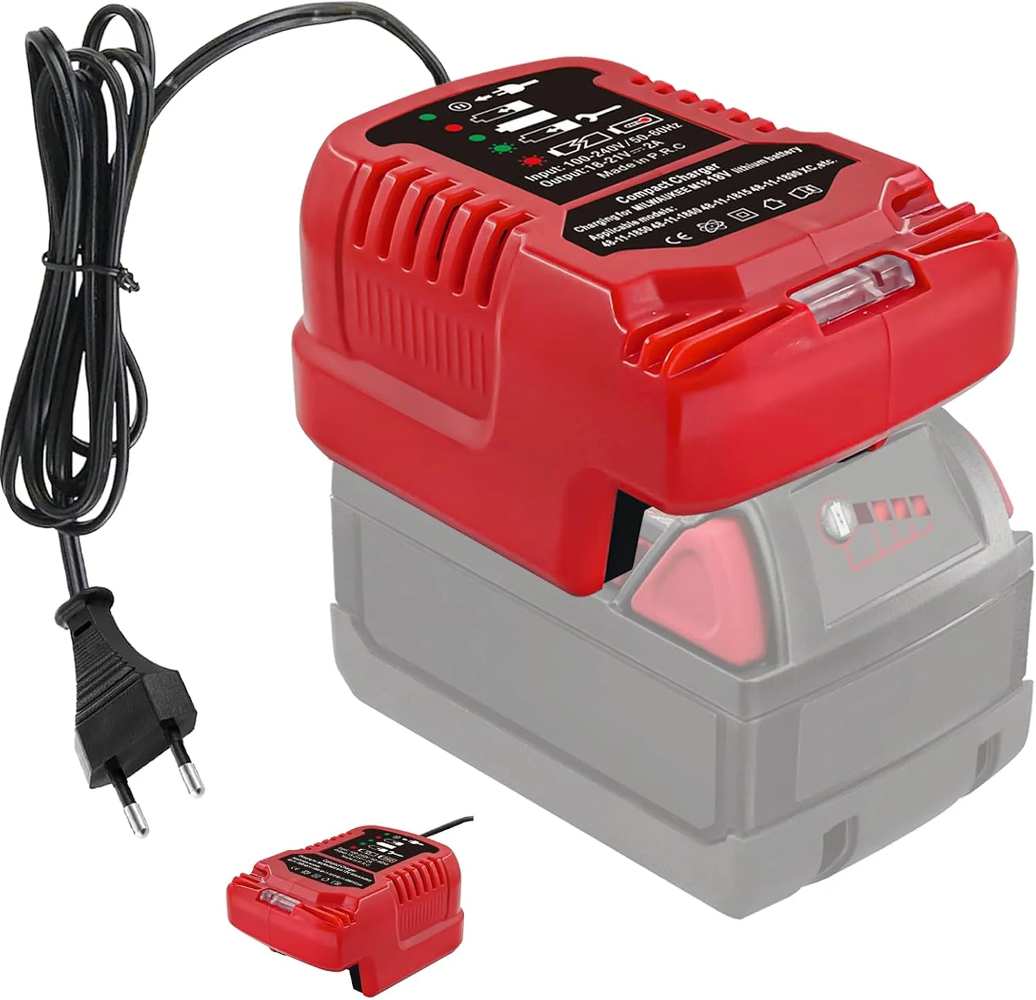 شارژر جایگزین URUN برای Milwaukee M18 18V، آداپتور باتری 2A برای باتری لیتیوم یونی Milwaukee M18 48-11-1850