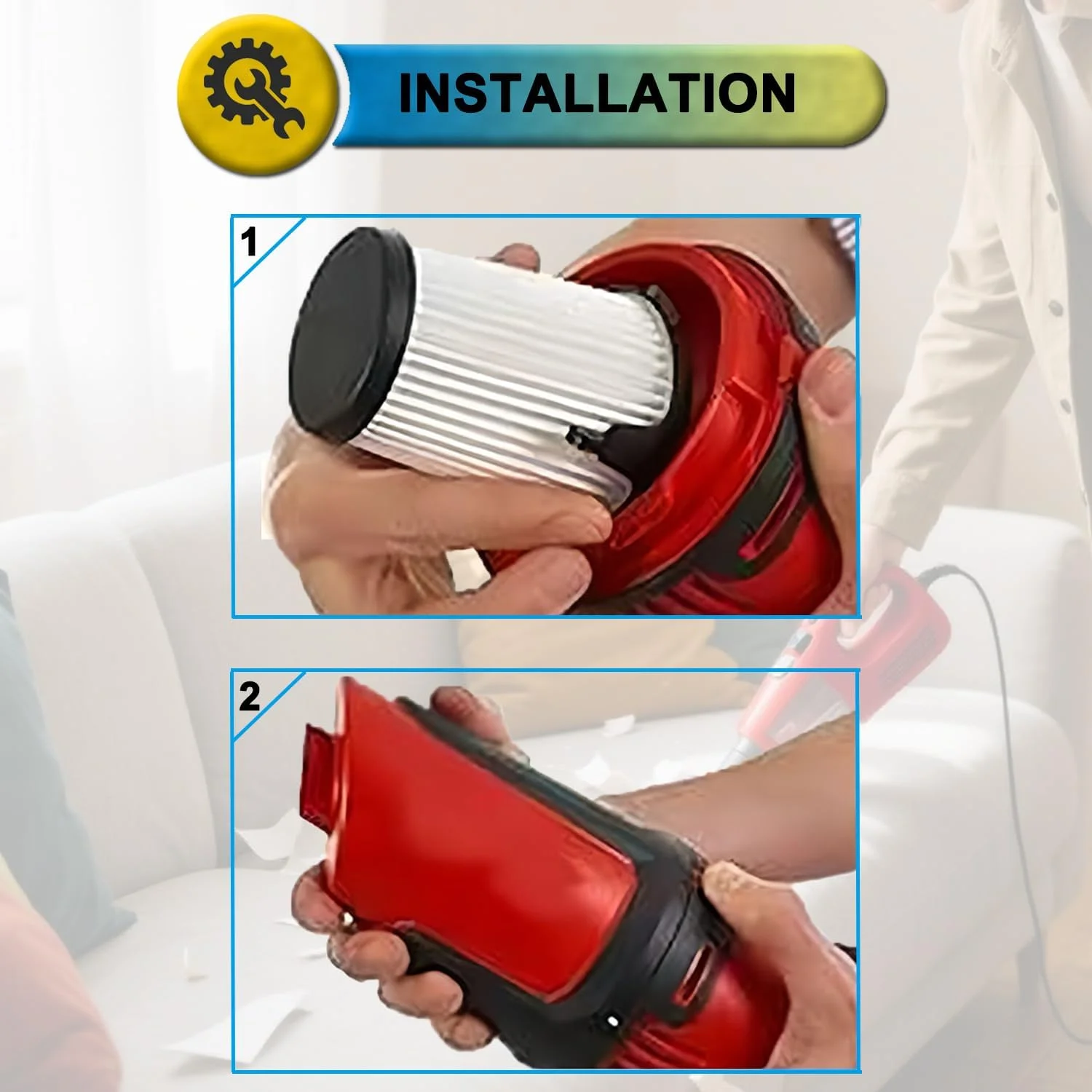 فیلترهای جاروبرقی SpaceTent، بسته 3 عددی، مدل های 49-90-1950 مناسب جاروبرقی شارژی خشک Milwaukee M12 0850-20.