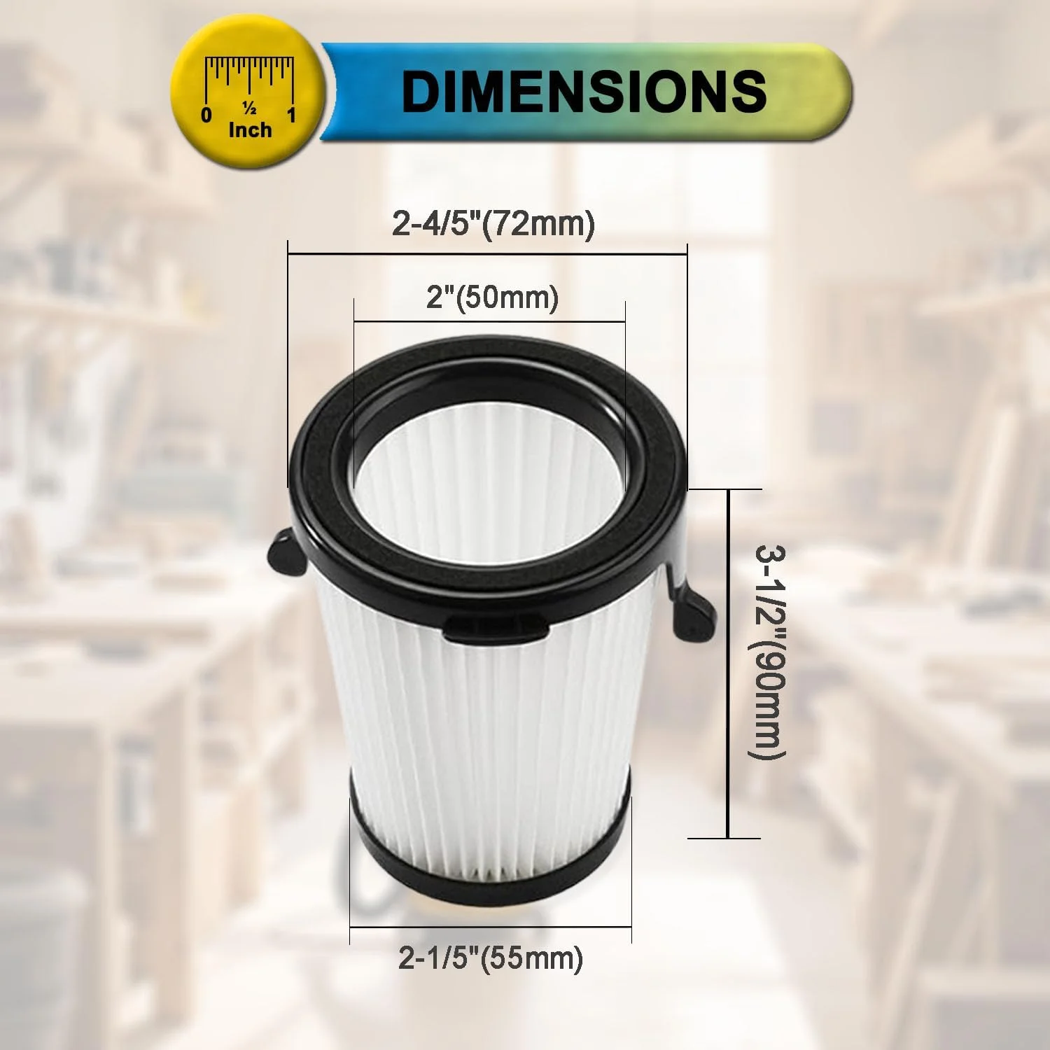 فیلترهای جاروبرقی SpaceTent، بسته 3 عددی، مدل های 49-90-1950 مناسب جاروبرقی شارژی خشک Milwaukee M12 0850-20.