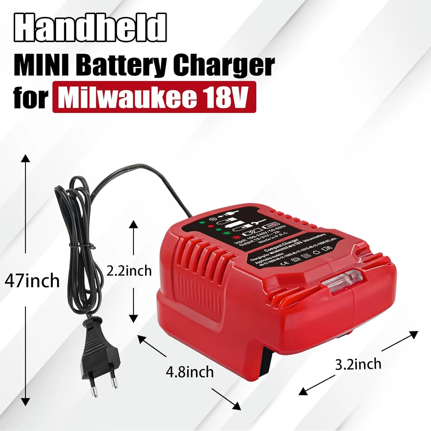 شارژر جایگزین URUN برای Milwaukee M18 18V، آداپتور باتری 2A برای باتری لیتیوم یونی Milwaukee M18 48-11-1850 شارژر جایگزین URUN برای Milwaukee M18 18V، آداپتور باتری 2A برای باتری لیتیوم یونی Milwaukee M18 48-11-1850