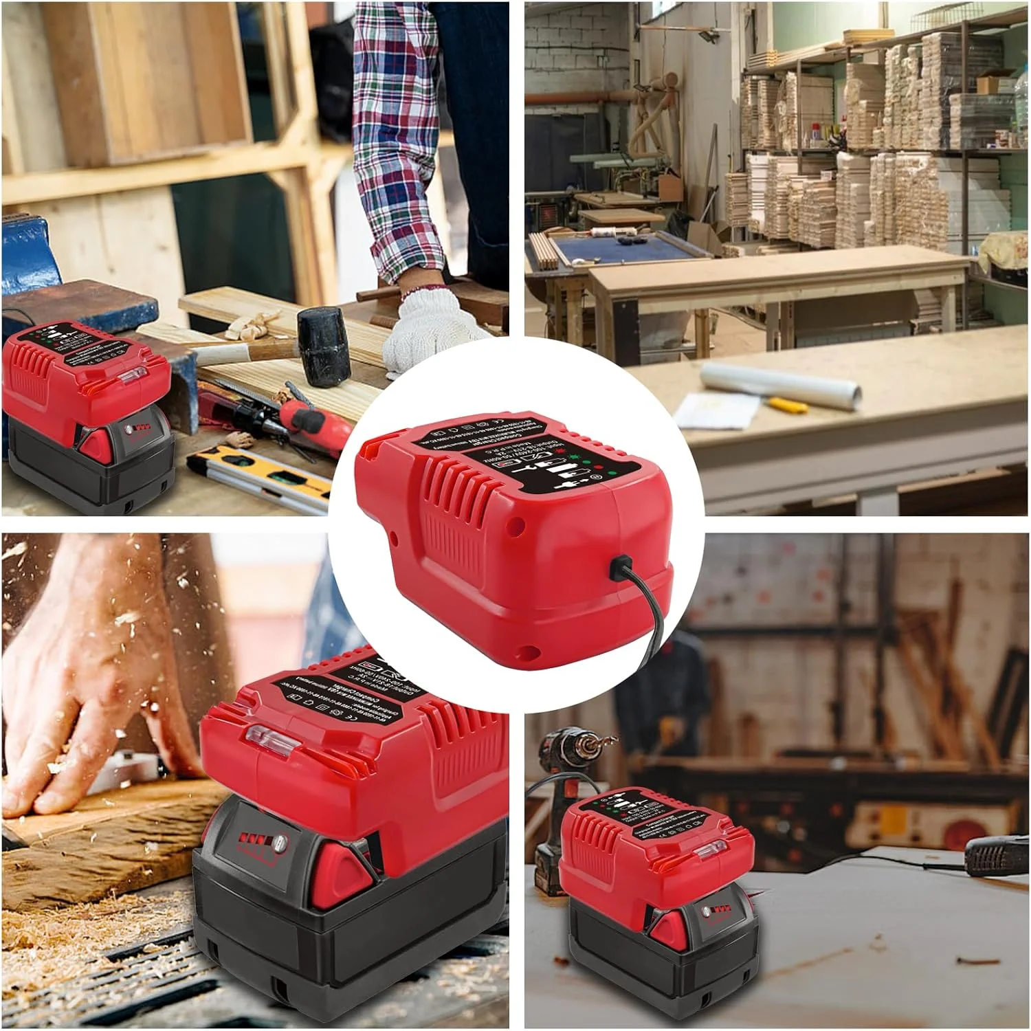 شارژر جایگزین URUN برای Milwaukee M18 18V، آداپتور باتری 2A برای باتری لیتیوم یونی Milwaukee M18 48-11-1850 شارژر جایگزین URUN برای Milwaukee M18 18V، آداپتور باتری 2A برای باتری لیتیوم یونی Milwaukee M18 48-11-1850