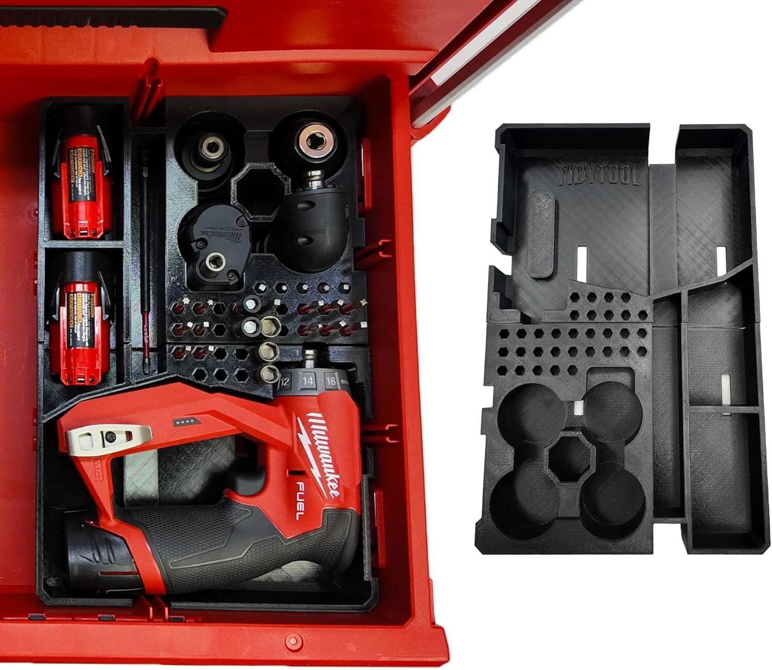 سازمان دهنده و لاینر دریل M12 برای جعبه ابزار 3 کشویی Milwaukee Packout