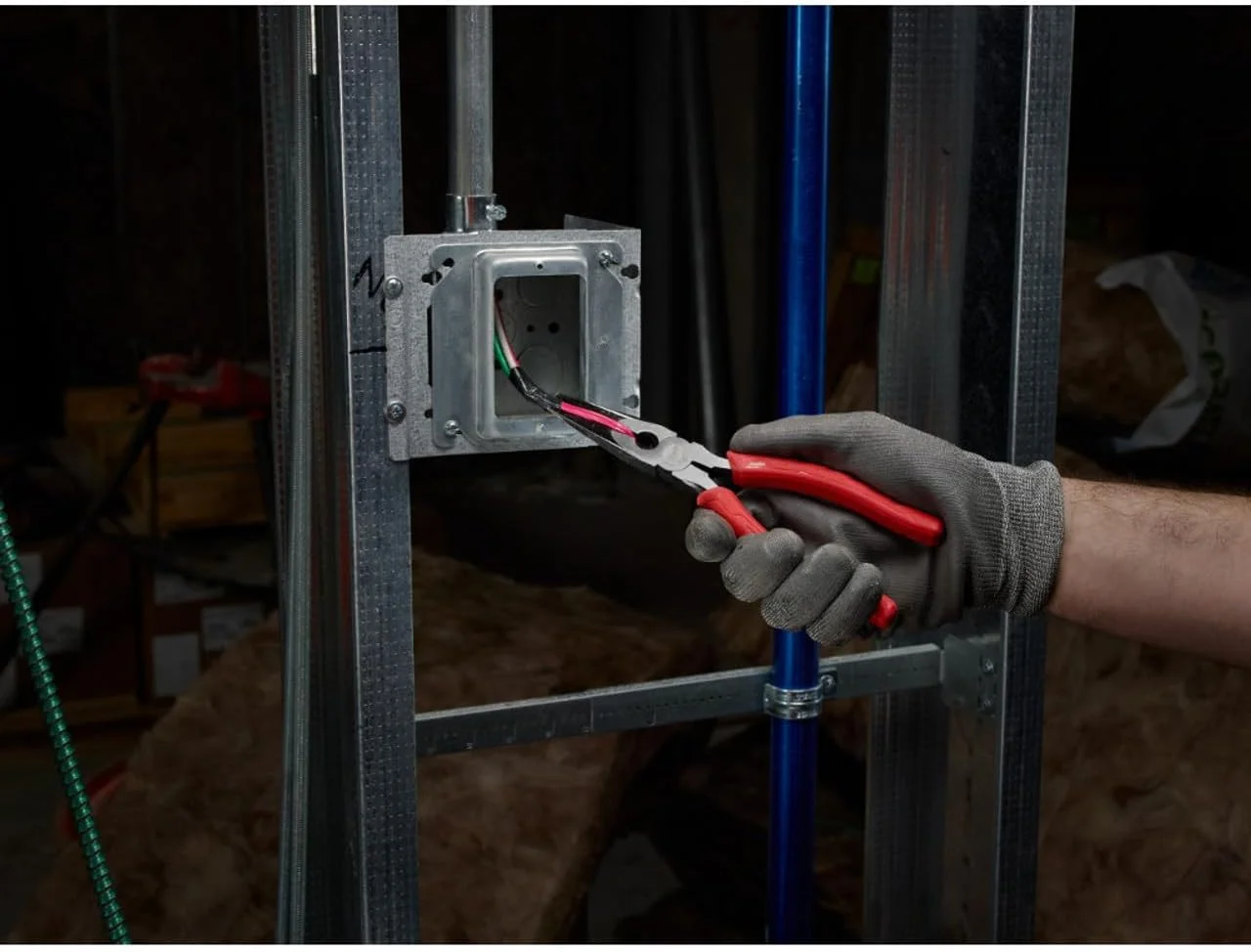 انبر دم باریک و سر پهن میلواکی مدل MIL48226101، قرمز، 8 اینچ