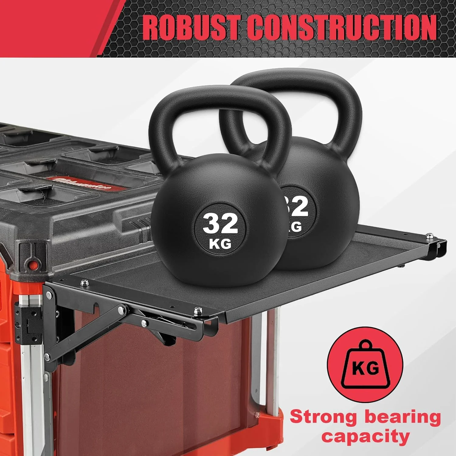 میز تاشو BPOPO سازگار با جعبه ابزار Milwaukee Packout، دارای سینی ابزار مغناطیسی قدرتمند در کنار سیستم PACKOUT شما