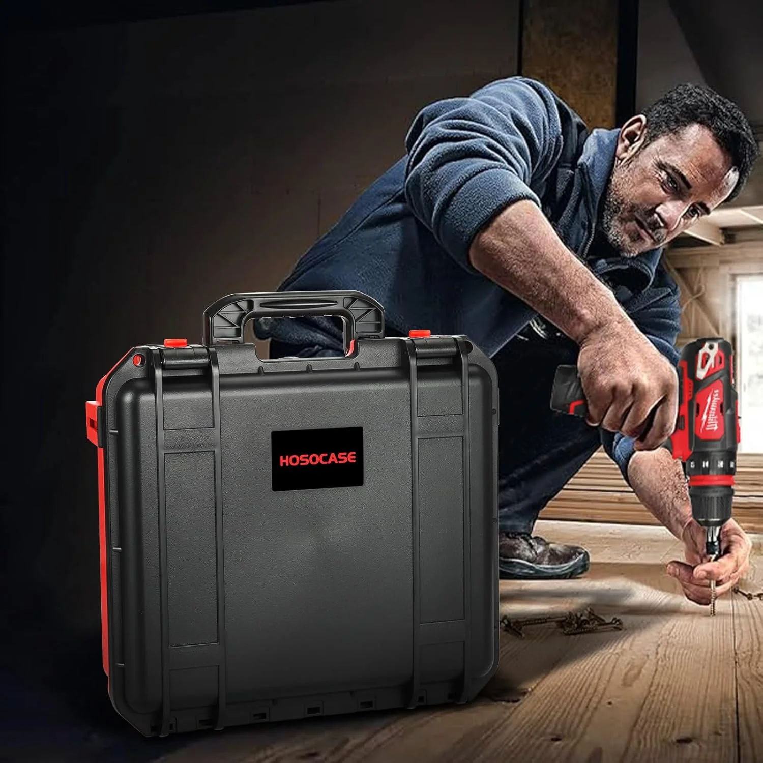 کیف حمل دریل و پیچ گوشتی ضربه ای Milwaukee M12 - جعبه ابزار برای کیت ترکیبی ابزارهای Milwaukee Fuel، کیف ابزار برای دریل/پیچ گوشتی ضربه ای/باتری و شارژر (فقط کیف)