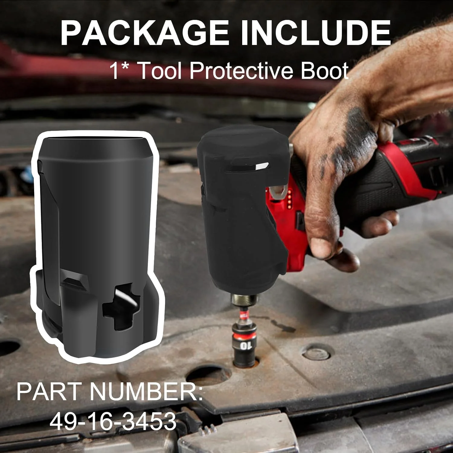 محافظ ابزار deawater، یک عدد، 49-16-3453، مناسب دریل ضربه ای M12 FUEL Milwaukee با درایور هگز 1/4 اینچی مدل 3453-20