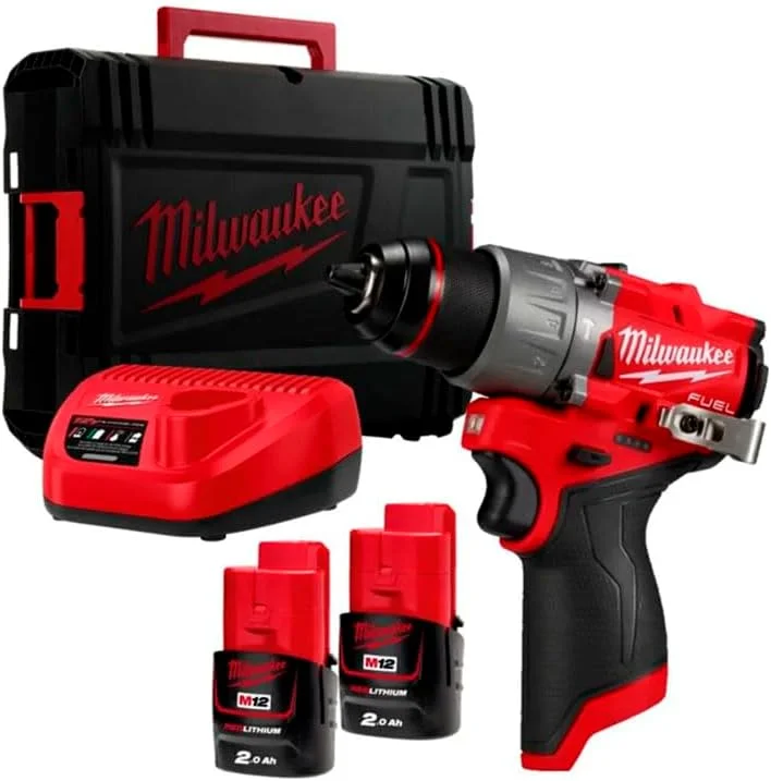 دریل پیچ گوشتی چکشی شارژی 12 ولت Milwaukee مدل M12 FPD2-202X