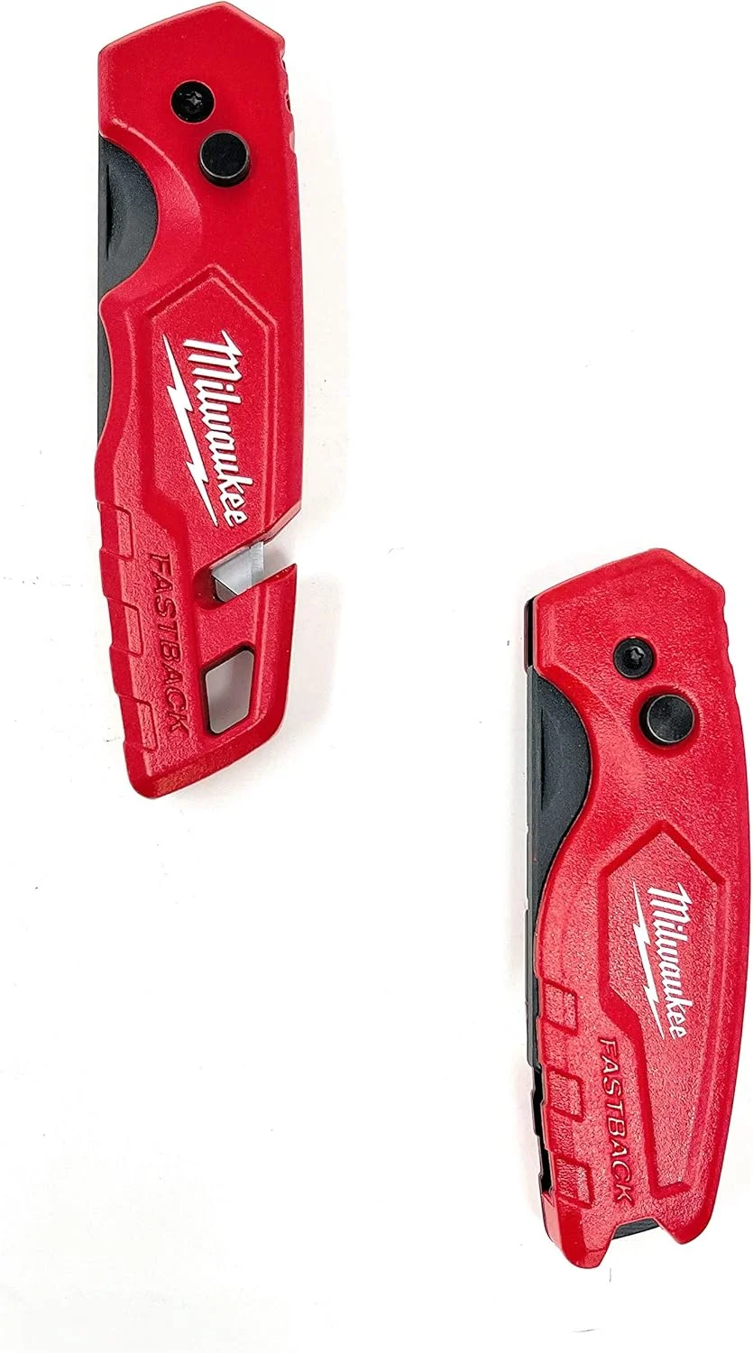 مجموعه دو عددی چاقوی همه کاره تاشو Milwaukee Fastback FUAUFAS به همراه خشاب تیغ (شامل 50 تیغ)
