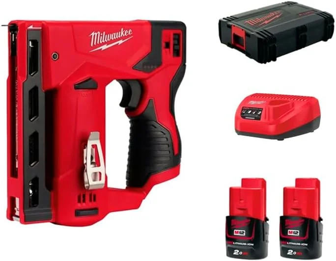 منگنه کوب شارژی MILWAUKEE مدل M12 BST-202X - دارای 2 عدد باتری 2.0 آمپر ساعت و 1 عدد شارژر با کد 4933459635